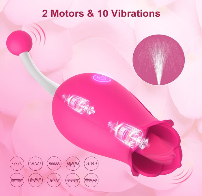 Clitoral Licking Rose Vibrator for Women, Sex Toys for Women, Tongue  Vibrator Rose Toy with 8 Licking & Vibration Modes, Tongue Licker G Spot  Vibrator