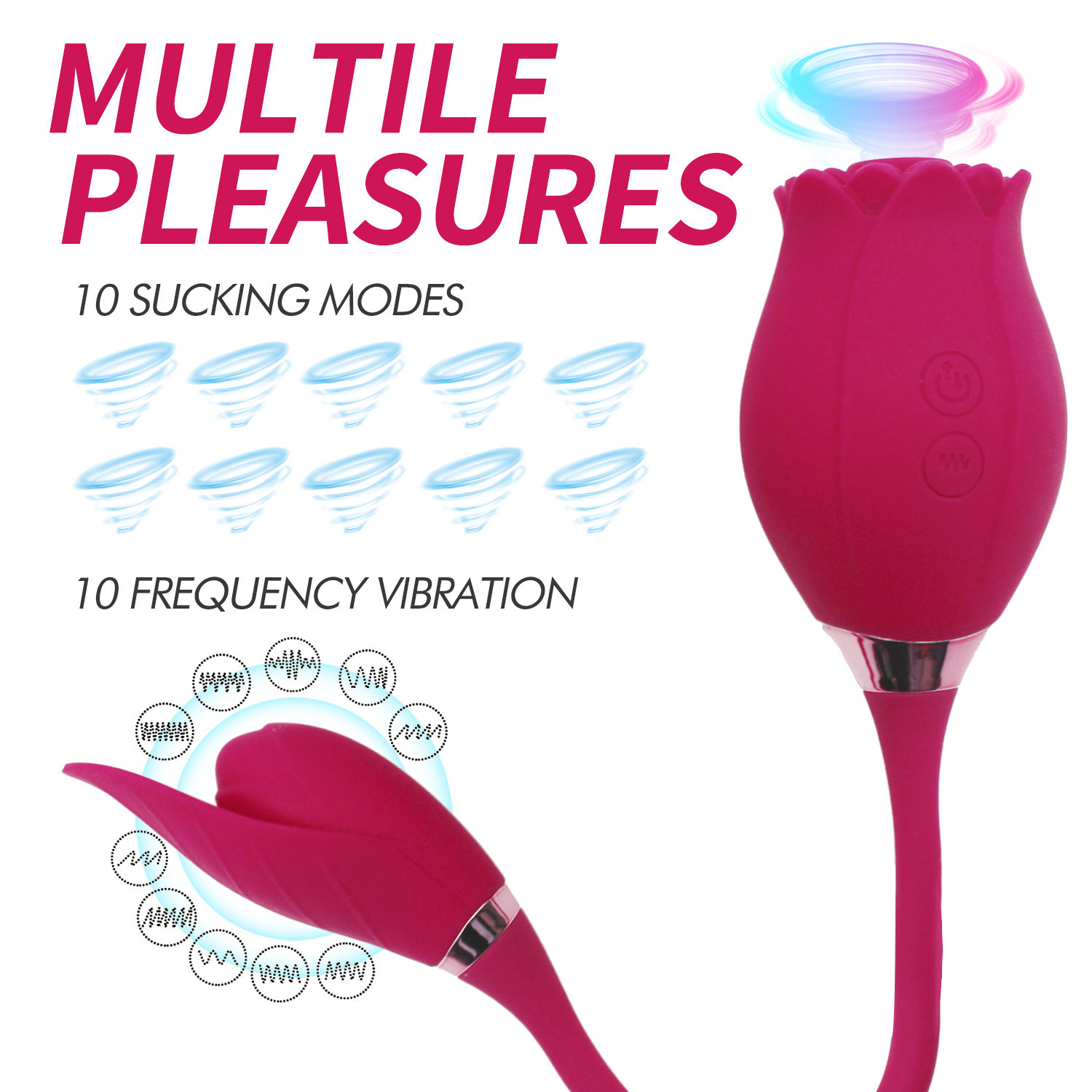 Rose Vibrator Clitoral Sucking Vibrator with Vibrating Egg Suction Vaginal  Anal Stimulator | VibratorToyX