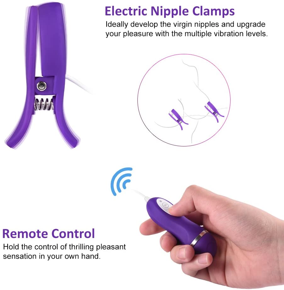 Nipple Clamps Vibrating Breast Clips Nipple Stimulator Wired Vibrators |  VibratorToyX