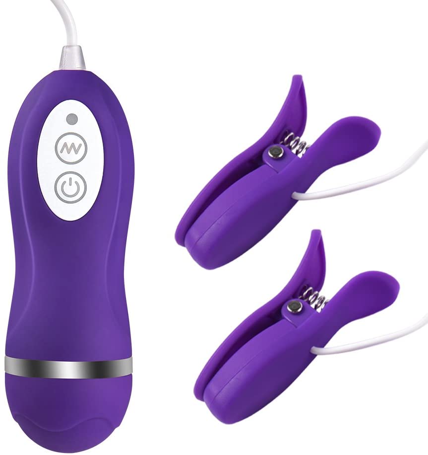 Nipple Clamps Vibrating Breast Clips Nipple Stimulator Wired Vibrators |  VibratorToyX