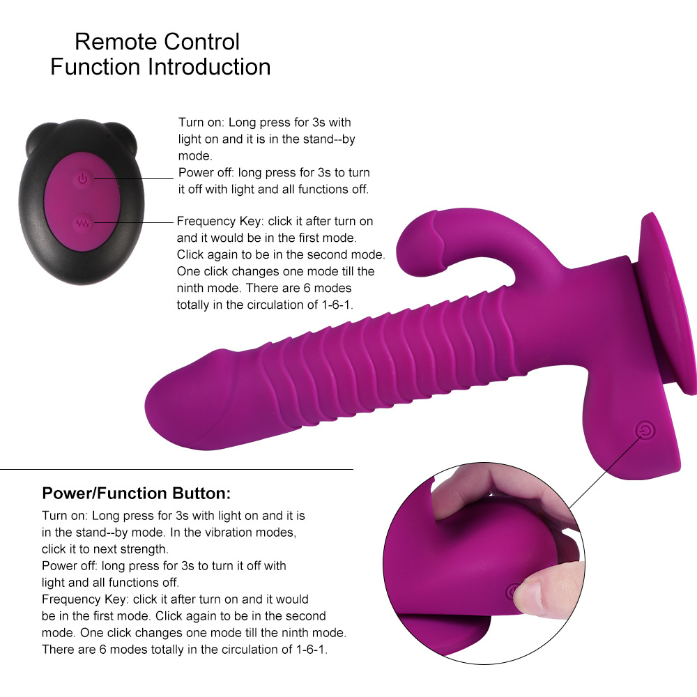 Wireless Realistic Dildos with Strong Suction Cup Vaginal G-spot Massager  for Hands-Free Play Adult Sex Toy | VibratorToyX