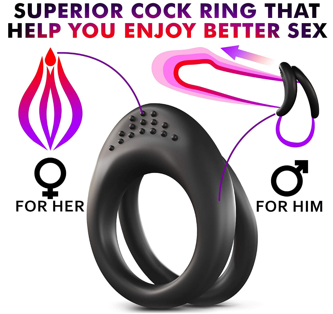 Penis Cock Ring on for Men Couple Delay Ejaculation Erection | VibratorToyX